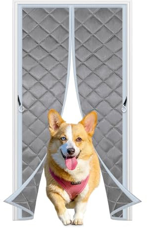 Magnet Wärmeschutzvorhang für Türen 60x195cm Isolier Schutz Vorhang Thermovorhang Kälteschutz Isolier Schutz Panel-Isolierung Selbstschließend für Balkontür Wohnzimmer Küche Kälteschutz Winddicht