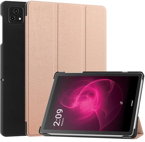 RanTuo Tablethülle für T-Mobel REVVL TAB 5G, PU-Aufkleberleder, Dünn, Staubdicht, Fallfeste Tablet-Hülle für T-Mobel REVVL TAB 5G.(Roségold)