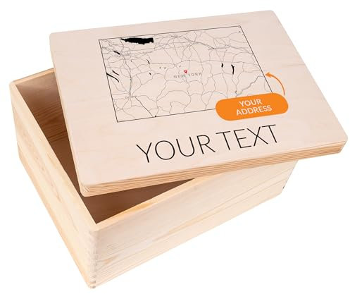 Creative Deco Wo Alles Begann Personalisierte Geschenke Koordinaten + Wunschtext Holzkiste | Geschenk für Ihn und Sie Deko | Individuelles Geschenk für Frauen, Männer und Paar