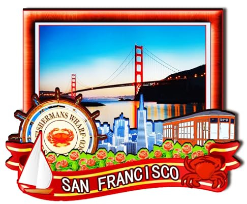 Orlaybar San Francisco California (CA) Amerika, dekorativer Magnet, 3D-Kühlschrank, Stadt, Reise, Souvenir, Touristengeschenke, handgefertigtes Handwerk, Kühlschrankmagnet, Heimdekoration -352