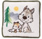 NICI Forest Friends Kinder Kissen Wolf Winny & Streifenhörnchen JoJo 25x25cm - Kleines Kuschelkissen flauschig, Für Mädchen, Jungen & Erwachsene – 49955