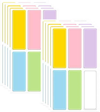 Wasserdichte Etiketten für Flaschen, 10-Blatts-Etikettenaufkleber Kleber Name Aufkleber farbenfrohe Schreiben Sie auf Flaschenetikett für Glas Farbe-10 große Größe 60 Stücke