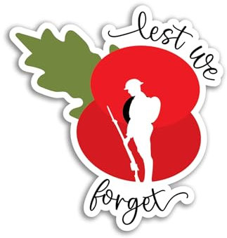 2 x 10 cm Lest We Forget Mohnblumen-Aufkleber aus Vinyl – Gedenktag, Gedenkdienst, Mohnblumen, britischer Blumenkrieg, Aufkleber, Scrapbook, Aufkleber #81794