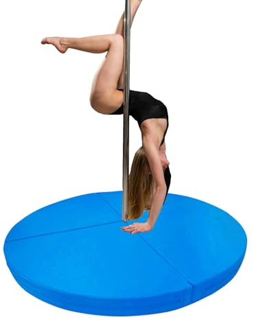 Pole Dance Matte Sicherheits-Poledance-Crashmatte für Inversionen, Gymnastik Aerial-Yoga-Ring-Schutzmatten, Kreisrunde Verdickte Tanzstangenmatte, 160/180/200cm(Color:Blue,Size:140cmx3cm(55x1.2))
