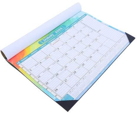 FUNOMOCYA 2025 18 Monatskalender stehender Flip-Desktop- Wandkalender-Planer Wandkalender aus Papier bürobedarf jahreskalender dekorativer Kalenderplaner Tagesordnung Eisen