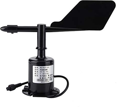 Anemometro 4-20mA 8 Indicazioni, Montaggio Sensore velocità Direzioni Anemometro Sensore velocità in Policarbonato Uscita Strumento di Misurazione Fornitura per