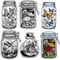 CRASPIRE Glass Jar Clear Stamps Bottle Butterfly Flower Mushroom Bird Spring Plants House Reusable Retro Background Silicone Stamp Seals for Card Making DIY Scrapbooking Crafts Photo Album Journaling