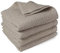 DoubleDry Popcorn Handtücher Set– 4er Set 70x140 cm Baumwolle – 420 g/m² – Weich & Saugstark – Badetuch badehandtücher - Oeko-Tex Made in Green Zertifiziert (Taupe)