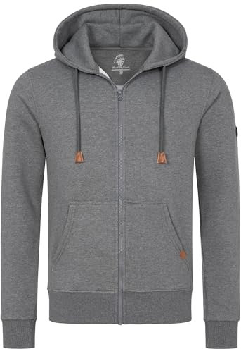 Rock Creek Herren Kapuzenpullover mit Reißverschluss Pullover Hoodie Kapuzenjacke Sweatshirt Kapuzensweatjacke Kapuzenpulli H-392 Dunkelgrau 4XL