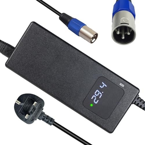24V 4A Battery Charger, 24V 7S Li-ion Lithium Battery Output 29.4V 4A Charger For Mobility Wheelchair, E-Scooter With 3 Pin XLR Connector