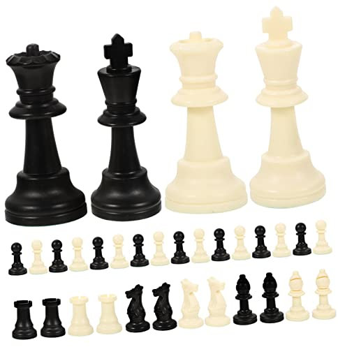 ERINGOGO Schachfiguren Satz Pp Ersatz Schachspiel Plastik Klein 95mm Königshöhe Für Schachbrett Zubehör Spielbares Brettspiel Für Erwachsene Und Familie