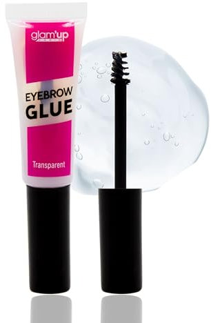 Glam'Up Paris – Gel fissante per sopracciglia, colla per sopracciglia, finitura naturale, applicatore a perno, lunga tenuta, trasparente