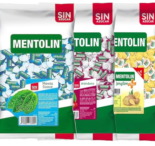 MENTOLIN PACK 3 Kg caramelos sin azúcar garganta Menta Suave & Arandano & Plus Jengibre