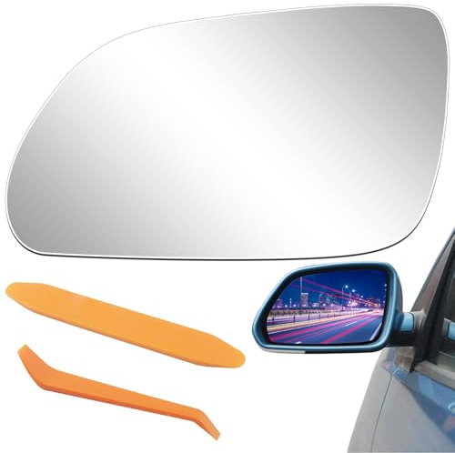 Spiegelglas Ersatz für VW Polo 9N 2005-2009 UND Skoda Oktavia (1Z3 / 1Z5) 2004-2008 beheizbar Außenspiegel Fahrerseite(Links) Ersatzspiegelglas Klar Asphärisch Rückspiegelglas ABS-Seitenspiegelglas