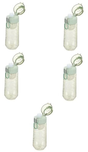 BESPORTBLE 5 Piezas Jarra De Agua De Plástico Botella De Vaso Portátil Transportador Botella De Agua Deportiva Plegable Vasos De Agua Botellas Light Green Ordenador Personal Reutilizable