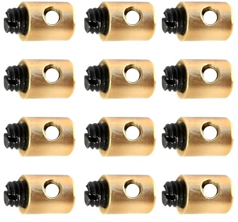 JEYORZY 10 Pièces Serre cable, serre cable acier, Serre Cable velo, Serre-serre Cable Velo Câbles de Gaz en Laiton pour Accélérateurs de Scooters et Motos