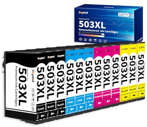 Zoyood 503XL Patronen Kompatibel für Epson 503 XL Druckerpatronen für Epson Expression Home XP-5200 XP-5205 XP5200 XP5205, Workforce WF-2960 WF-2965 WF2960 WF2965 WF-2960DWF WF-2965DWF (12er-Pack)