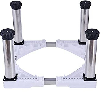Base Lavatrice, Base per lavatrice regolabile, anti-umidità, anti-ruggine, asciugatrice, frigorifero, ripiano alto rialzato 29-32 cm, grande scaffale per schedario, lunghezza/larghezza 45-68 cm 4