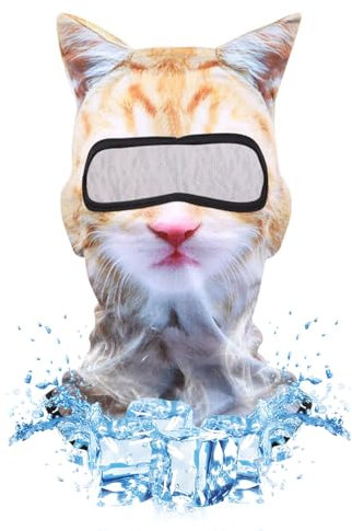 Sturmhaube Motorrad Sommer, Motorrad Maske, Balaclava Herren, 3D Katzen Sturmhaube, Sturmmaske für Herren und Damen für Radfahren, Motorradfahren, Skifahren und Bergsteigen (A)