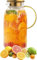 Amzcku Jarra de vidrio con tapa, jarra de agua vintage de 2 litros, jarra de agua de vidrio para infusión fría, café, limonada, té helado, bebidas, jarra de vidrio resistente al calor, 1 paquete
