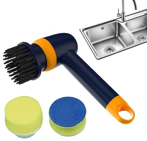 Kitchen Dish Brush - Electric Dish Scrubber Battery Cleaning Brush | Ergonomic Cordless Scrub Tool Multi- Rotary Cleaner with interchangea Heads