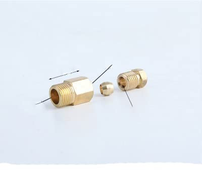 Hose Adapter,Tap Connector,5PCS Compression Ferrule Tube Compression Fitting 4-8mm OD Tube Connector Machine Tool Lubrication Brass Oil Pipe Fitting Adapter-M8 6MM
