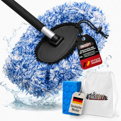 FACELIFT® Brush Cover Auto Waschbürsten-Überzug [SB-Waschbox Schutz] – inkl. Clay Schwamm & Aufbewahrungsbeutel – kratzfreie Lackpflege – Waschbürstenüberzug für SB-Wäsche & Autohandwäsche