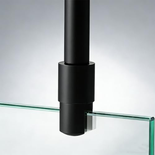 SVNR Stabilisierungsstange Haltestange 50 cm Edelstahl, Stabilisator für Duschwände 6-10 mm Glas, 360° Verstellbare Deckenstütze Duschwand Halterung inkl. Glasklemme (1-Pack Mattschwarz)​