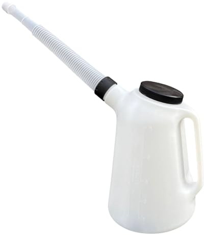 MotiveTech Pichet à Huile Bec Long Récipient de Mesure Huile Bidon Moteur Bec Verseur Poignée Ergonomique Étanche Léger Convient Atelier Garage, 4l