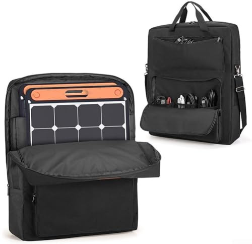 Tragbare Solarmodul-Tasche, kompatibel mit Jackery Solar 100 W, 100 x 200 W, gepolsterter Solarmodul-Träger mit Tasche und Schultergurt, 600D Oxford, wasserdicht, doppellagige Reise-Tragetasche
