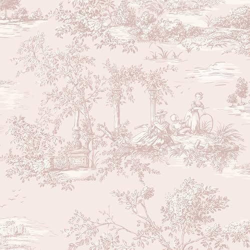 Timeet Peel and Stick Wallpaper Pink Floral 44CM×3M Waterproof Self Adhesive Vinyl Flower Tree Architecture Contact Paper Removable Vinyl Wrap Thicken Sticky Back Plastic Roll Kitchen Wall Covering
