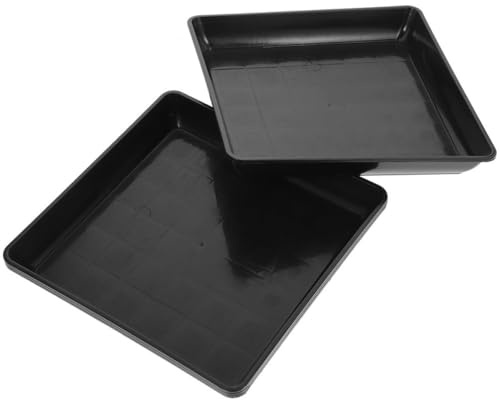 PAMINGONO Plant Pot Saucers Plastic 4Pcs Rectangle 8.86 Inch Drip Trays for Indoor Garden Planters to Collect Water and Protect Floors
