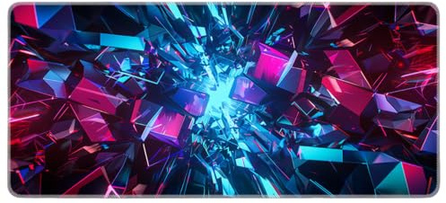 Professionelles XXL Mousepad Geometrisch Extra Große Computer Tastaturmatte Glattes Tracking Rutschfestes Gummiunterteil Kein Ausfransen Laptop Arbeiten Gaming Setup Zubehör