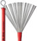 Vic FIrth - Live Wires Cepillos de Tambor Retráctil - Alambre de grueso calibre - Mango de plástico rojo