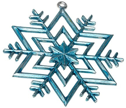 Schnabel-Zinn Stern Weihnachtsanhänger farbig, blau