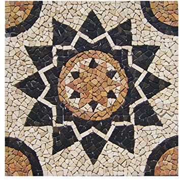 RO-001 90 x 90 cm Marmor Rosone mediterran Einleger Mosaikfliesen Bild Dekoration Stein-Mosaik Fliesen Lager Verkauf Herne NRW