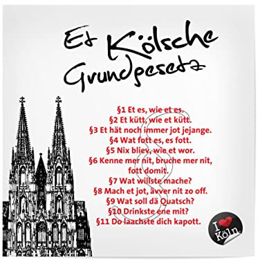 artboxONE Poster 60x60 cm Städte/Köln ET KÖLSCHE GRUNDGESETZ weiß - Bild Kölner Dom Kölner Dom Kölsches Grundgesetz