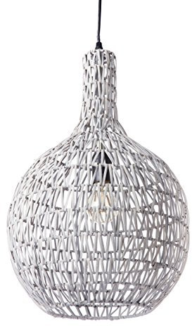 Lussiol 250274 - Lámpara de techo (mimbre, 60 W, 33 x 54 cm), color gris