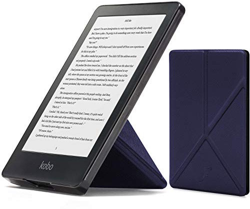 Forefront Cases Étui pour Kobo Clara HD (Modèle:2018) - Étui de Support Pliant (Style Origami) - Mince et Léger, Fonction Automatique Veille/Réveil Intelligente Coque pour Kobo Clara HD - Bleu Foncé