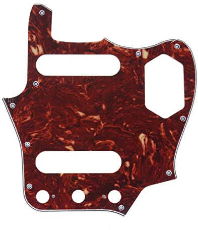 Musiclily Pro 10 Löcher Pickguard Gitarren Schlagbrett für MIJ Fender Japan Jaguar,4 lagig Vintage Tortoise