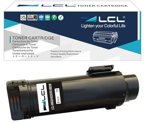 LCL Kompatibel Tonerkartusche H625 H825 CDW H820 Series S2825 CDN 593-BBSB (1Schwarz) Ersatz für Dell H625cdw H825cdw S2825cdn S2825
