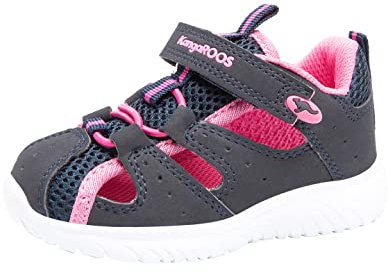 KangaROOS Ki-Rock Lite V, Sandales Mixte Enfant, Bleu Dark Navy Daisy Pink 4204, 21 EU Étroit