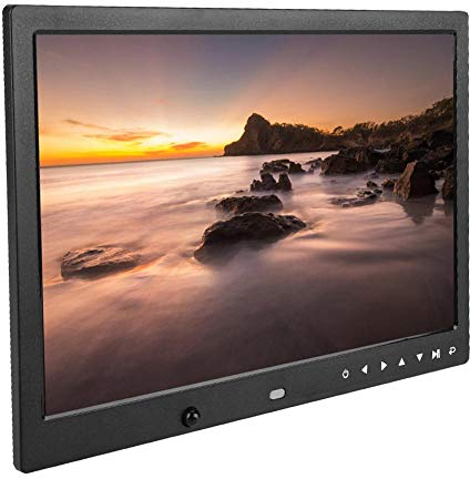Digitaler Bilderrahmen, 13 Zoll, tragbar, 1080p, HD, Videorahmen, Uhr, Fernbedienung, Film, Player, Album für Familie, Hochzeitstag, etc. (schwarz)