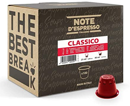 Note d'Espresso - Classico - Capsules de Café - Exclusivement Compatible avec Machine NESPRESSO* - 100 x 5,6 g