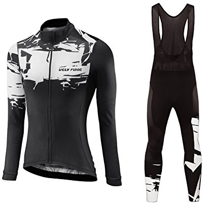 Uglyfrog Damen Fahrradbekleidung Set Lang Winter Radjacke und Fahrradhosen