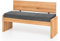 Scott Sitzbank Truhenbank Holzbank Massivholzbank Bank Küchenbank Garderobenbank Esszimmerbank Sitztruhe, Kernbuche, 150 cm, mit Rückenlehne, grau