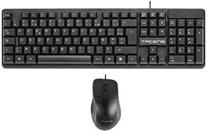 Tacens Anima ACP0FR, Pack Tastiera professionale ottimizzato per tasti e Mouse 1200DPI, Layout Francese