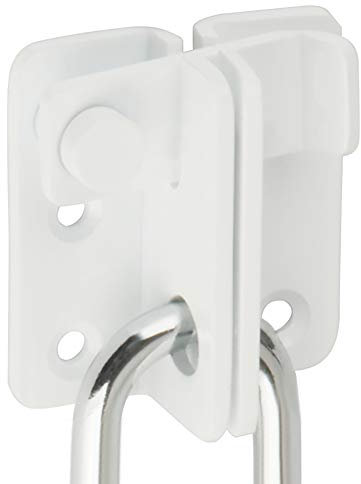 SAYAYO Verrou Porte Coulissante Serrure Moraillon Volet Loquet Portail à Bascule Boulon avec Vis pour Porte, Fenêtre, Placard et Jardin, Finition Blanc en Acier Inox, EMS3005-W
