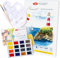 Sonnet essentielles Aquarellfarben-Set | 16 Aquarellfarben, Malblock, Palette und Pinsel | Made by Nevskaya Palitra