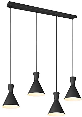 Reality Leuchten Pendelleuchte Enzo R30784032, Metall Schwarz matt, exkl. 4x E27